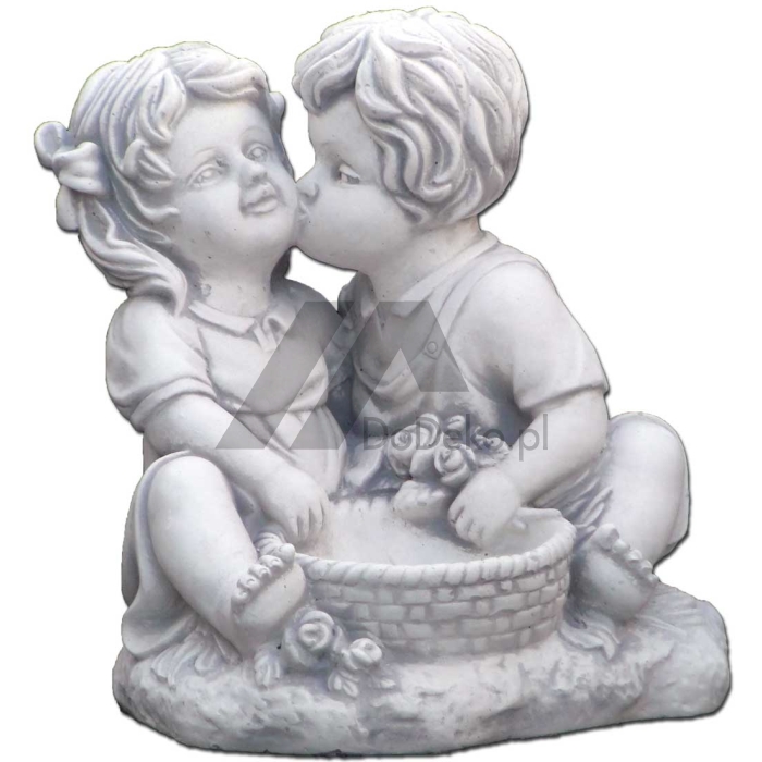 Betong blomkruka - kyssande barn