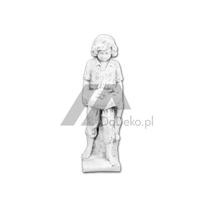 Dekorativ skulptur - en pojke med valpar