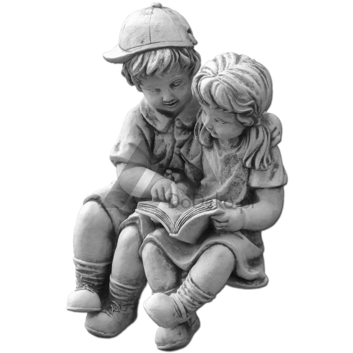 Figurer av barn med en bok